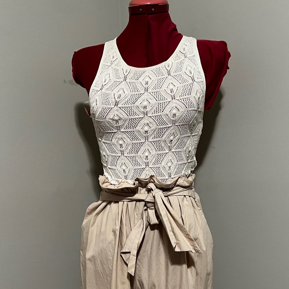 Zara cream Crochet  cropped Tank Top